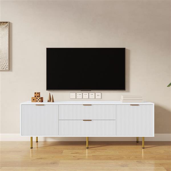 Modern warm white TV cabinet , for Living Room Bedroom