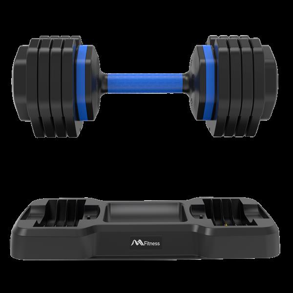 Adjustable Dumbbell - 55lb Single Dumbbell with Anti-Slip Handle, Fast Adjust Weight by Turning Handle with Tray, Exercise Fitness Dumbbell Suitable for Full Body Workout