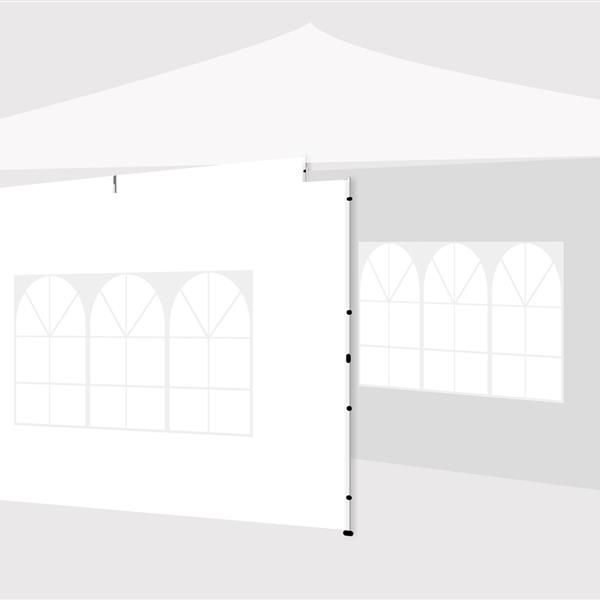 Canopy Sidewall for 10x10ft Pop Up Canopy Tent, 3 Pack Sunwall, 2pcs with Windows,1pcs with zip.White