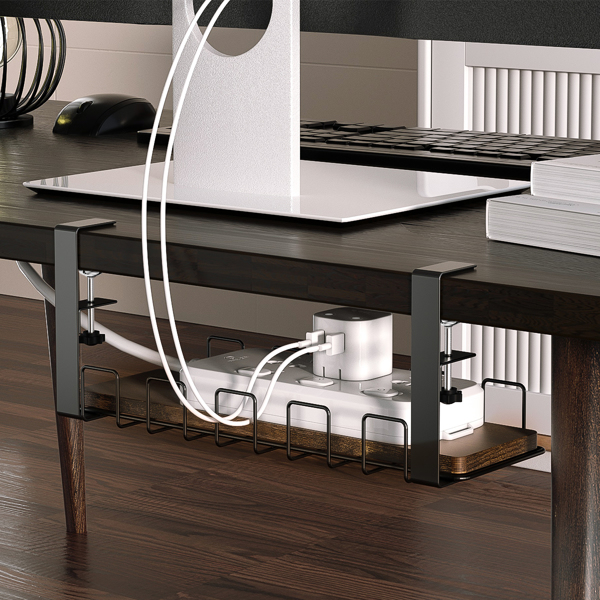 Under Desk Cable Management,  Under Table Wire Management Tray, Desk Wire Management Organizer, Cable Tray Under Desk, for Desk Office Computer Cable Rack, No Need to Drill Holes