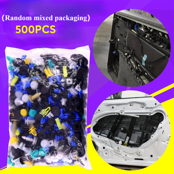 500Pcs Mixed Auto Retainer Fastener Rivet Push Clips Accessories Kit, Bumper Clips Kit Auto Rivets Fasteners Perfect for Most Universal Cars（Random mixed packaging）