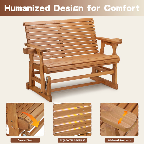 Double horizontal backrest fir garden glider chair