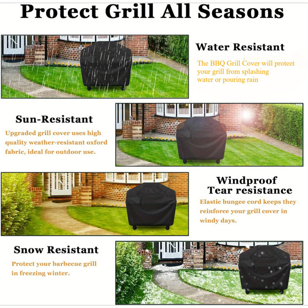 Grill Cover for Outdoor Grill BBQ Grill Cover 58*24*46 inch BBQ Covers Waterproof Heavy Duty Gas Grill Covers for Outside (Black)