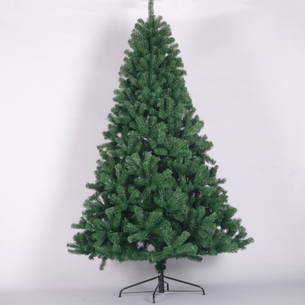 8ft Artificial Christmas Tree Full Natural Spruce PVC Fir Tree Foldable Metal Stand Unlit Green 