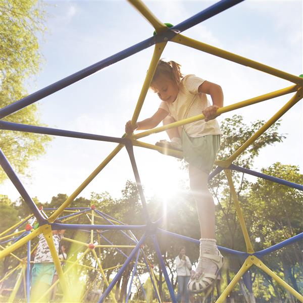 Kids Climbing Dome Jungle Gym - 10 ft Geometric Playground Dome Climber Play Center with Rust & UV Resistant Steel, Supporting 1000 LBS