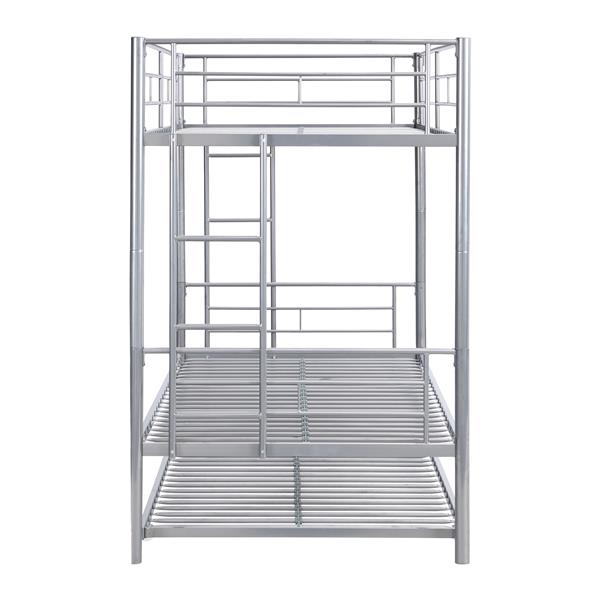 METAL BUNK BED WITH TRUNDLE  SILVER