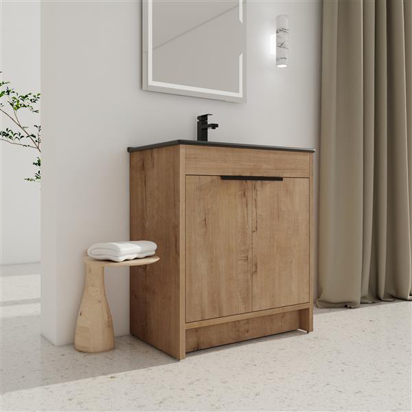 30"  Bathroom Cabinet With Basin & 2 Soft-Close Cabinet Door