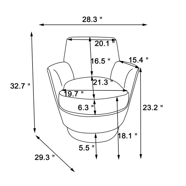 Teddy Swivel Barrel Chair, Swivel Chairs Armchair for Living Room, Reading Chairs for Bedroom Comfy, Round Barrel Chairs with Gold Stainless Steel Base (Ivory)