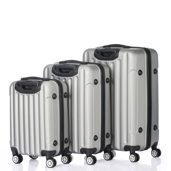 3 Pcs Suitcase Lightweight ABS Carry-on Hand Luggage 4 Spinner Wheels Trolley Case