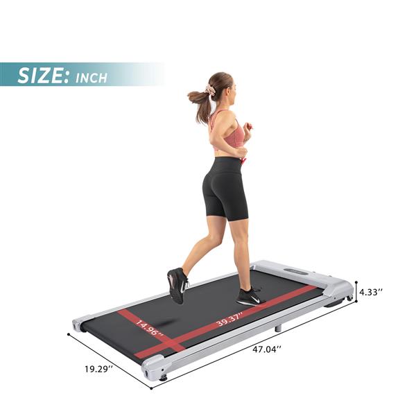 2 in 1 Under Desk Electric Treadmill 2.5HP, Remote Control, Display, Walking Jogging Running Machine Fitness Equipment for Home Gym Office