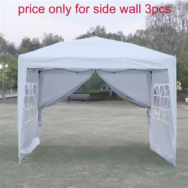 Canopy Sidewall for 10x10ft Pop Up Canopy Tent, 3 Pack Sunwall, 2pcs with Windows,1pcs with zip.White