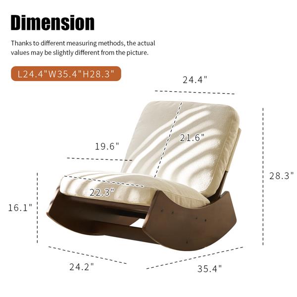 Comfortable Glider Rocking Chair, High-Quality Upholstery Glider Chair, Solid Wood Frame, Perfect for Multiple Settings Accent Reading Chair for Bedroom,Living Room,Nursery