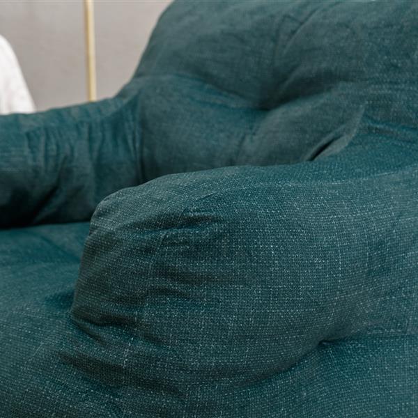 010-Soft Velvet Fabric Bean Bag Chair Filled With Memory Sponge,Green