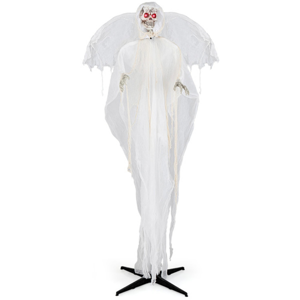 8.3 ft Halloween Standing Haunted Angel with Lighted Eyes and Automatic Wing Movement