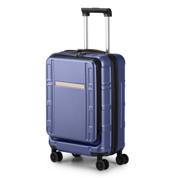 Carry on Luggage 22 X 14 X 9 Airline Approved, ABS+PC 20 Inch Luggage with Front Compartment, Double Spinner Wheels, TSA Lock，Blue Color