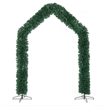 240*40*260cm 1860 Branches PVC Christmas Arch Holiday Arch Decoration Green （Ornaments ball does not include）