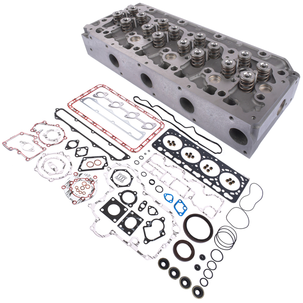 Complete Cylinder Head w/ 16 Valves + Full Gasket Set Fits Kubota V3300 Engine