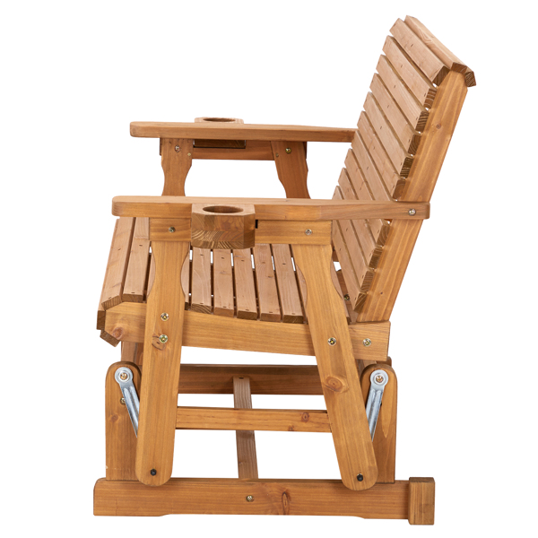 Double horizontal backrest fir garden glider chair