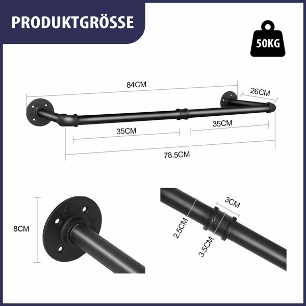 Schwerlast Kleiderstange Garderobenstange Kleiderständer Garderobe Wandmontage  200cm