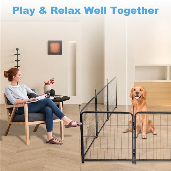 16 Panels Dog Playpen for outdoor,yard,camping,24"Height dog fence with 2 doors.