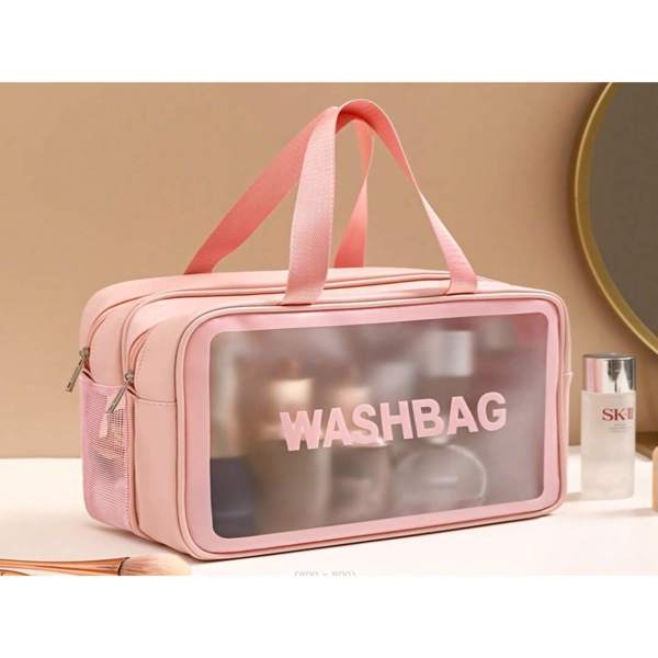 Fashionable Travel Makeup Bag With PVC Lining, Letter Design Handbag Perfect For Gym, Business, Or Travel