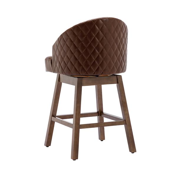 Bar Stools Set of 2 Counter Height Chairs with Footrest for Kitchen, Dining Room And 360 Degree Swivel