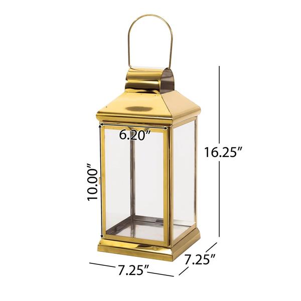 16"H STAINLESS STEEL LANTERN