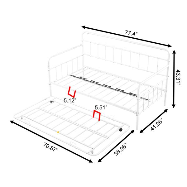 Metal Frame Daybed with trundle