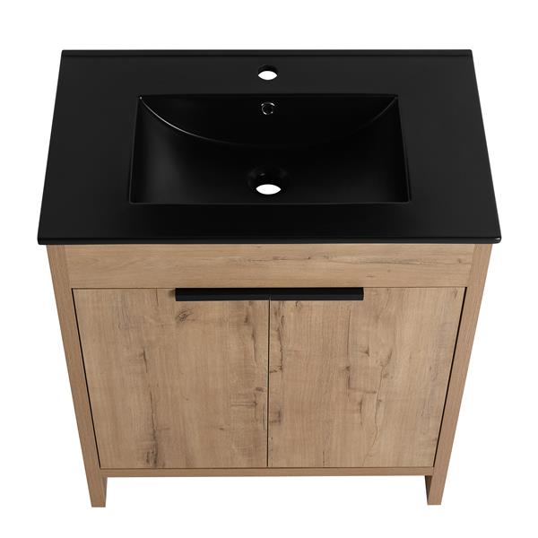 30"  Bathroom Cabinet With Basin & 2 Soft-Close Cabinet Door