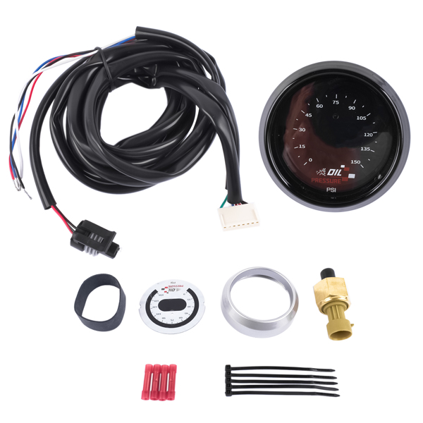 52mm Digital Oil Pressure Gauge Kit w/ LED Interface For AEM  0-150 PSI 30-4407 304407