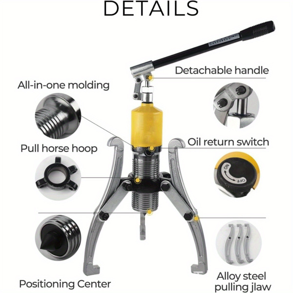 10 Ton Hydraulic Gear Puller, Adjustable 2 or 3 Jaws Bearing Hub Separator, for Pulling Hubs, Gears, Bearings, Hydraulic