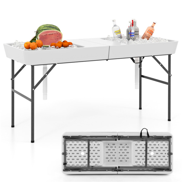 5 FT party picnic table/double sink ice cooling table