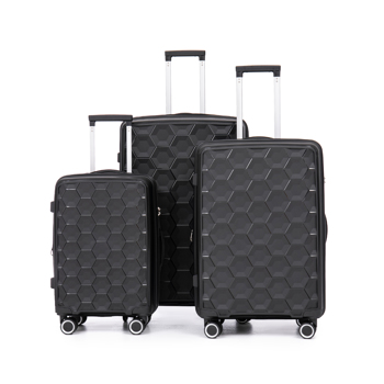 PP Luggage Sets 3 Piece(20/24/28), Expandable Carry On Luggage with TSA Lock Airline Approved, PP materials Hard Shell and Lightweight Suitcase with Spinner Wheels (Black) 