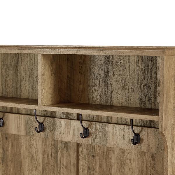  Wood Coat Rack, Storage Shoe Cabinet, with Clothes Hook, with Sponge Pad Product, Multiple Storage Racks, bedroom, porch wardrobe storage rack, Light Colour