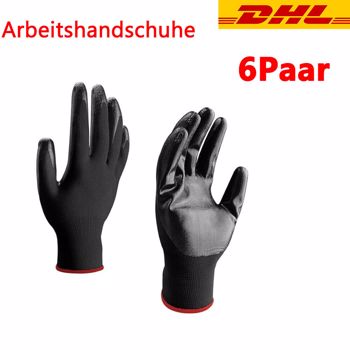 6 Paar Arbeitshandschuhe Garten Handschuhe Montagehandschuhe Schutzhandschuhe PU  11/XXL  