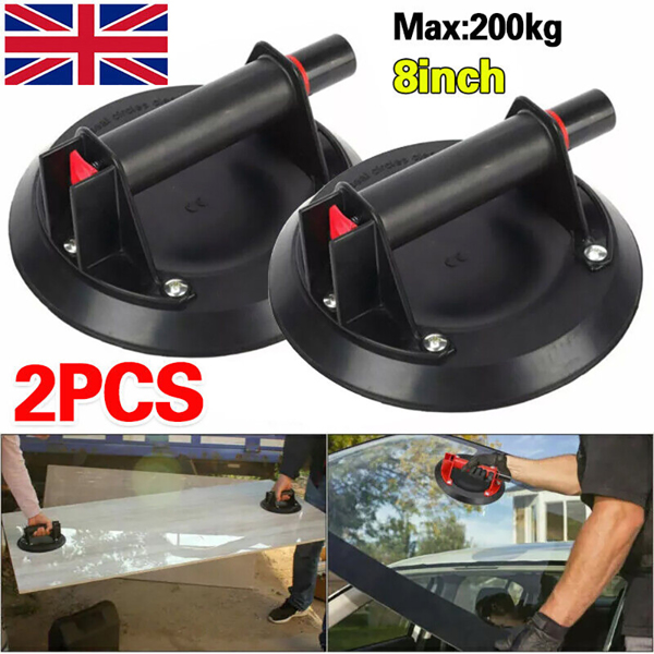 2PC 8" Vacuum Suction Cup for Glass Tile 400kg Bearing Pads Lifter Sucker