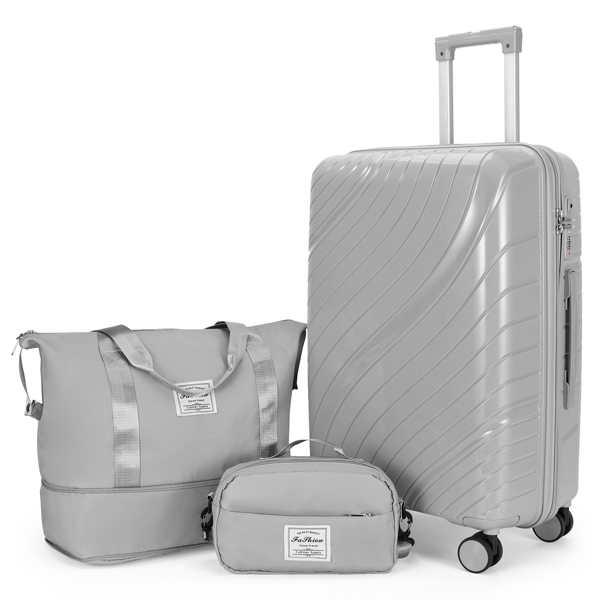 Luggage Sets 3 Piece, PP Luggage Set, Suitcases with Wheels, Hardside Hard Shell Travel Luggage with TSA Lock