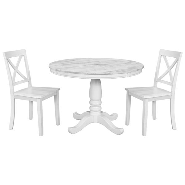 . 5 Pieces Dining Table and Chairs Set for 4 Persons, Kitchen Room Solid Wood Table with 4 Chairs