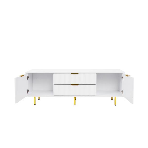 Modern warm white TV cabinet , for Living Room Bedroom