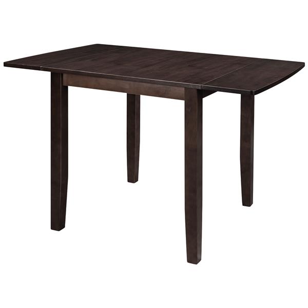 3-Piece Wood Drop Leaf Breakfast Nook Dining Table Set with 2 X-back Chairs for Small Places, Espresso