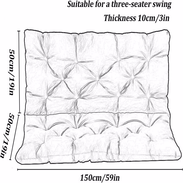 Swing Replacement Seat Cushions, Water-Resistant Cushion with Backrest Thick Fill Tufted Cushions for Garden Patio Furniture Loveseat Outdoor Bench Cushions (Tender Green 60x40in)