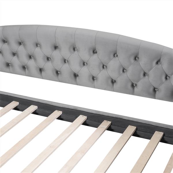 Modern Luxury Tufted Button Daybed, Full, Gray