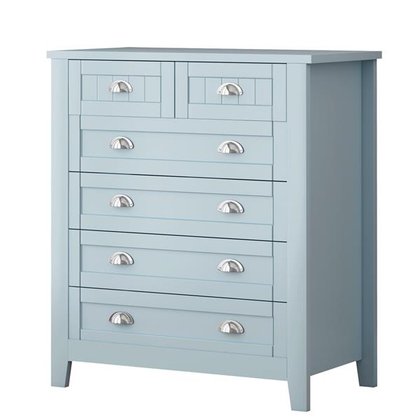 Drawer Dresser BAR CABINET side cabinet,buffet sideboard,buffet service counter, solid wood frame,plasticdoor panel,retro shell handle,applicable to dining room,living room, kitchen corridor,Blue-gray