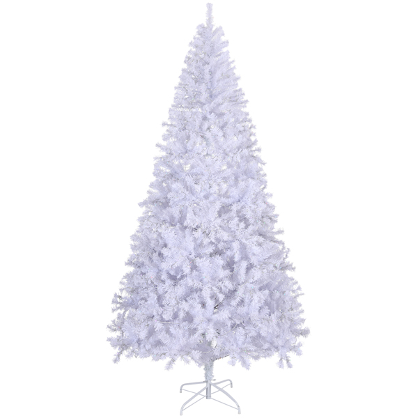 8 FT Pre-lit Artificial Christmas Tree, APP Controlled Xmas Tree Hinged Branches with 500 RGB Lights and 1500 Branch Tips, for Holiday Party Store Office Home, White