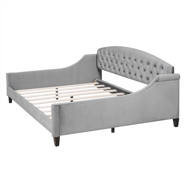 Modern Luxury Tufted Button Daybed, Full, Gray