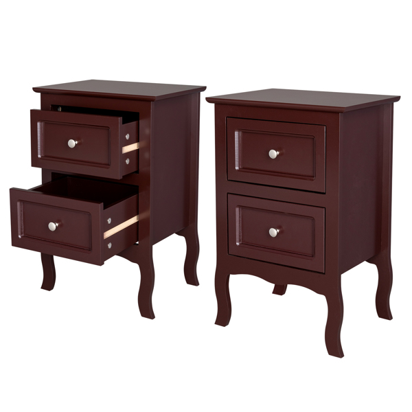 【Old Code:65358349】2pcs Country Style Two-Tier Night Tables Large Size Grown