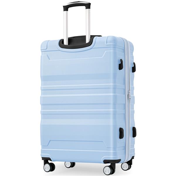 Luggage Sets New Model Expandable ABS Hardshell 3pcs Clearance Luggage Hardside Lightweight Durable Suitcase sets Spinner Wheels Suitcase with TSA Lock 20''24''28''( baby blue)