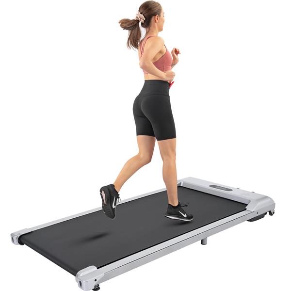 2 in 1 Under Desk Electric Treadmill 2.5HP, Remote Control, Display, Walking Jogging Running Machine Fitness Equipment for Home Gym Office