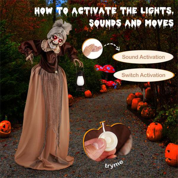 Halloween Decoration Talking Old Lady   ﻿