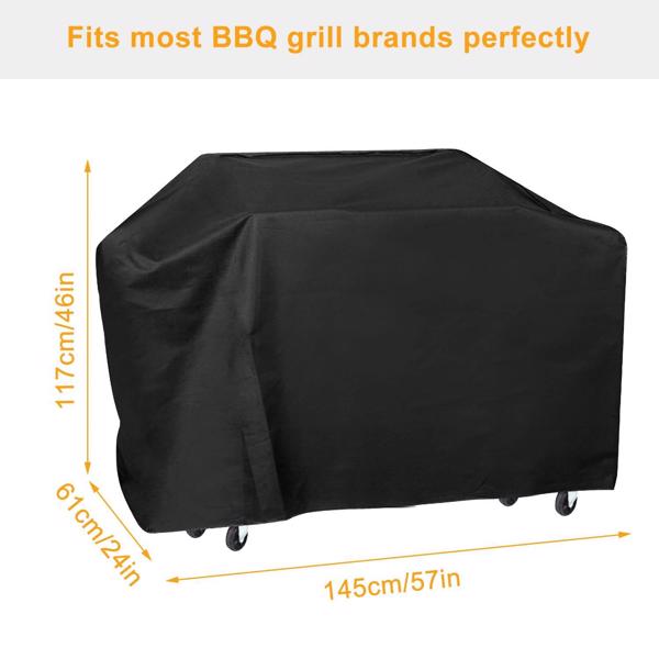 Grill Cover for Outdoor Grill BBQ Grill Cover 58*24*46 inch BBQ Covers Waterproof Heavy Duty Gas Grill Covers for Outside (Black)